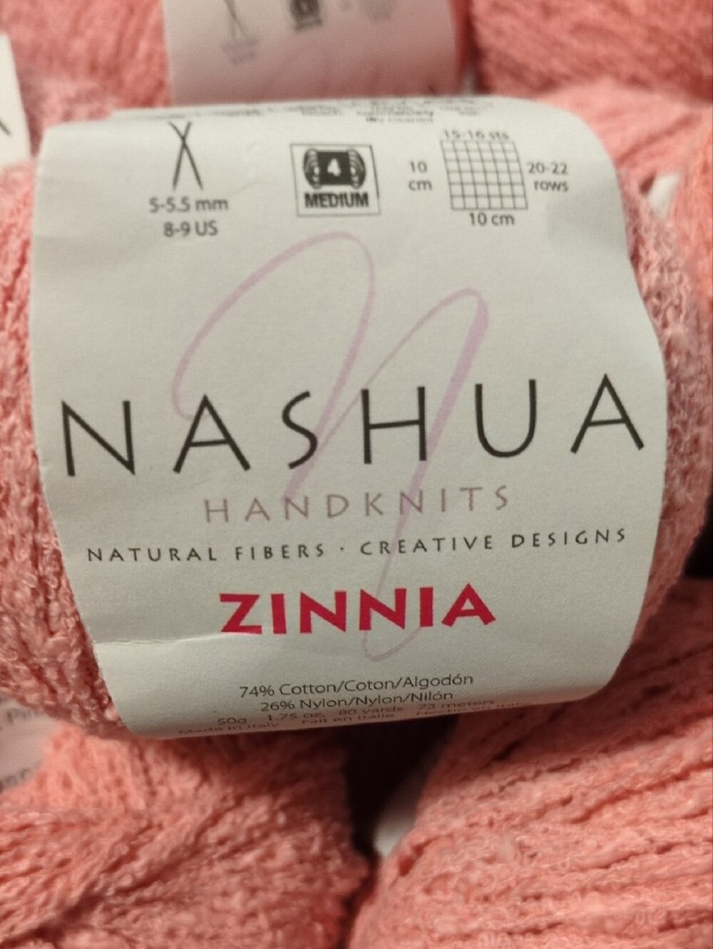 Nashua Handknits Zinnia Yarn - Cotton Blend Boucle - Ballet Pink (10 Skeins)